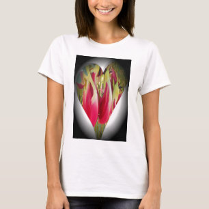 T-shirt Art du coeur floral