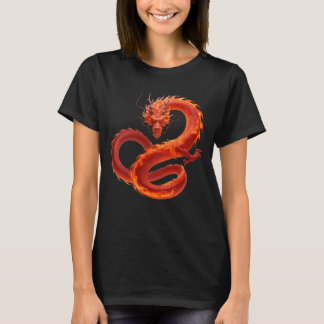 T-shirt Art du dragon de feu rouge | Conception de dragon