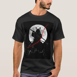 T-shirt Art du Katana Lune Noir et Blanc