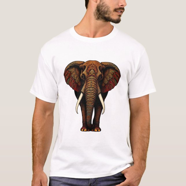 T-shirt Art Eléphant Ornat (Devant)
