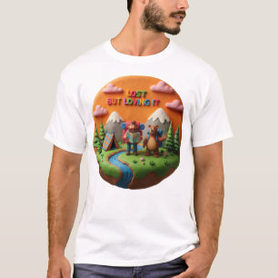 T-shirt Art en argile « Perdu mais l'adorant » Scène de ca