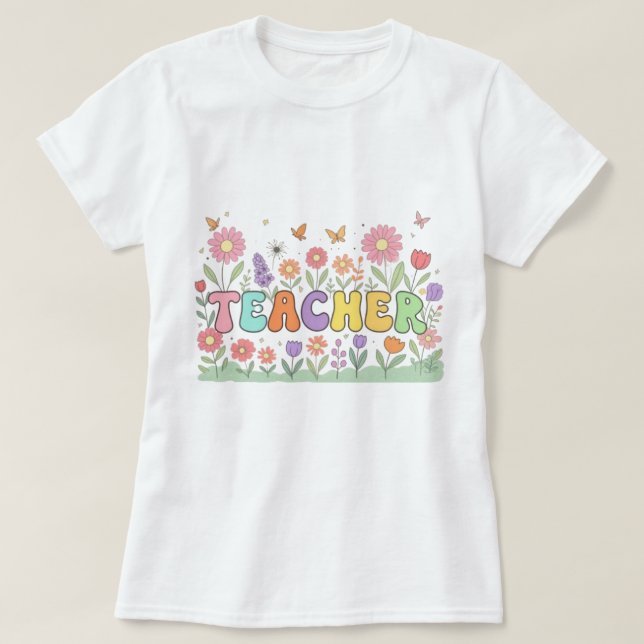 T-shirt Art "enseignant" excentrique - Cadeau pastel pour  (Design devant)