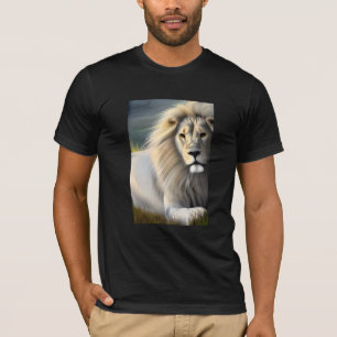 T-shirt Art Ethérée Lion Majestic Blanc