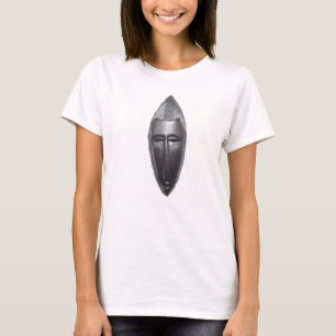 T-shirt Art facial abstrait contemporain africain noir