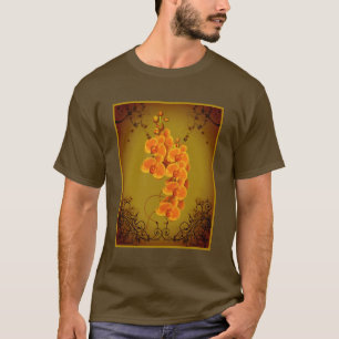 T-shirt Art floral Orquidéennes dorées 