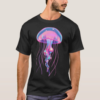 T-shirt Art galactique néon de méduse cosmique océanique
