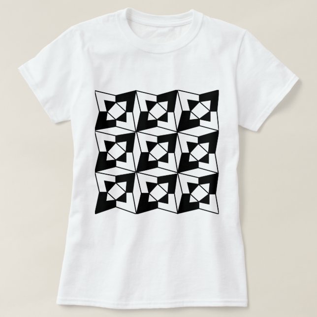 T-shirt Art géométrique noir et blanc (Design devant)