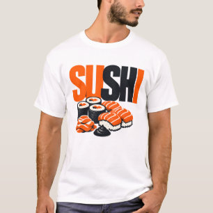 T-shirt Art graphique de sushi moderne et audacieux