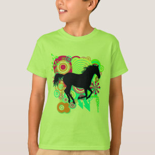 T-shirt Art grunge urbain avec la silhouette galopante de