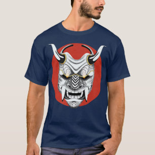 T-shirt Art japonais ancien, Lune rouge Oni Masque Ogre Sa