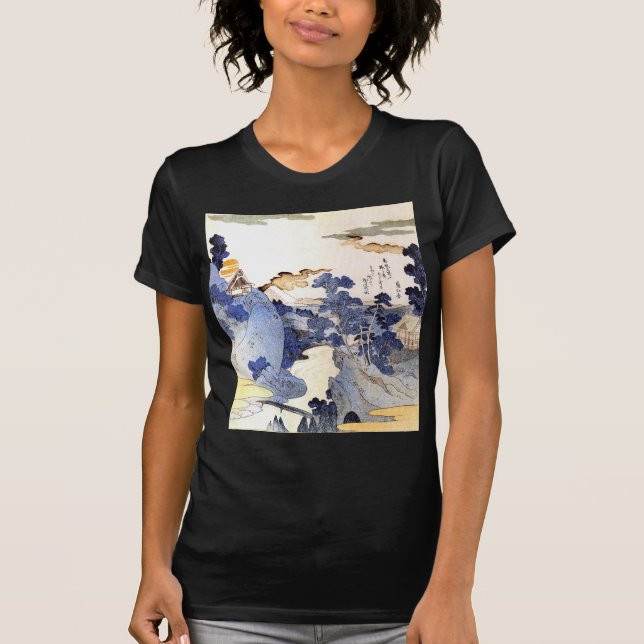 T-shirt Art japonais bleu vintage (Devant)