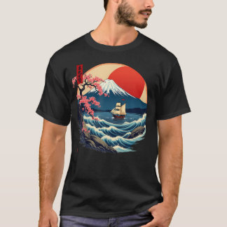T-shirt Art japonais de style japonais Mont Fuji Kanagawa