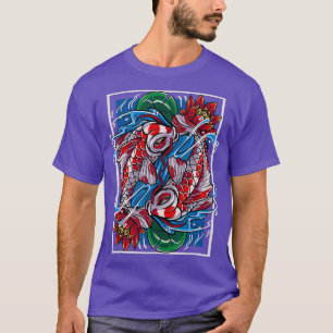 T-shirt Art japonais Koi Poisson Lotus Graphisme Japon