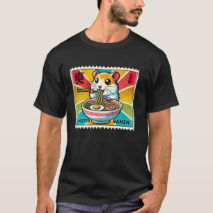 T-shirt Art japonais pop nouille timbre postal hamster mig