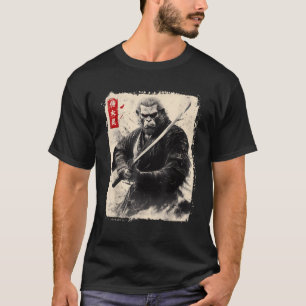 T-shirt Art Japonais Samouraï Bigfoot Vintage Sasquatch Ré