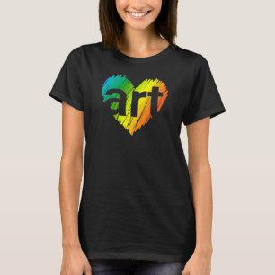 T-shirt Art Lover, Big Heart with word Art, Creative Art