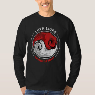 T-shirt Art Martial Luta Livre Retro Train Combattre Yin Y