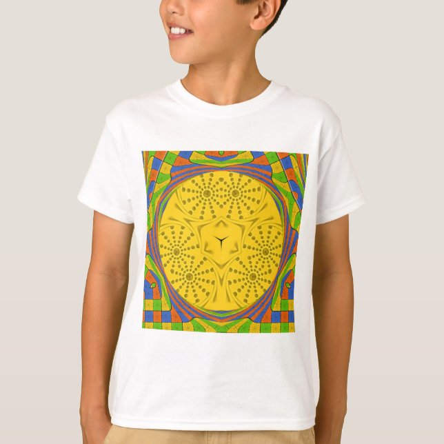 T-shirt Art Motif Égyptien Imprimer À damiers Conception C (Devant)