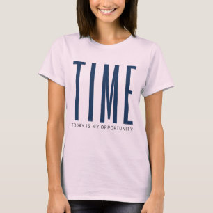T-shirt Art mural typographique minimaliste TIME, motif mo
