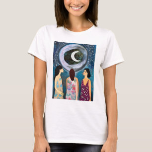 T-shirt Art mystique Les femmes regardent la lune