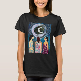 T-shirt Art mystique   Les femmes regardent la lune