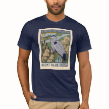 Art Nouveau Grand Héron Bleu