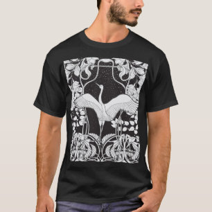 T-shirt Art Nouveau : Illustration d'oiseaux floraux