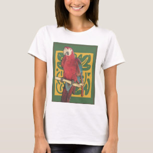 T-shirt Art Nouveau Parrot Rouge