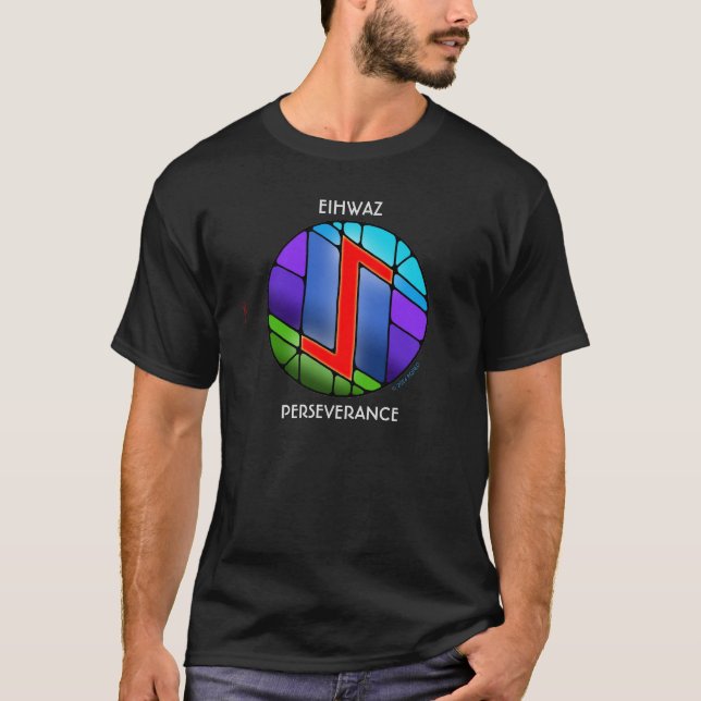 T-shirt Art Nouveau Rune Eihwaz - Persévérance (Devant)