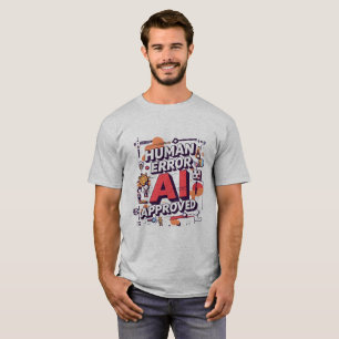 T-shirt Art numérique audacieux « Erreur humaine, approuvé