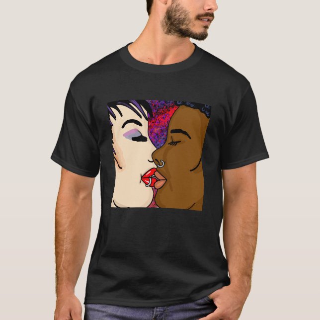 T-shirt Art numérique | Baiser romantique (Devant)