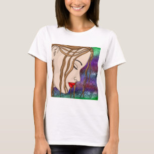 T-shirt Art numérique   Triste dame profonde dans la pensé