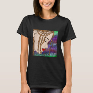 T-shirt Art numérique Triste dame profonde dans la pensé