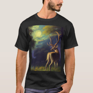 T-shirt Art numérique Vintage Look Deer Edge de la forêt