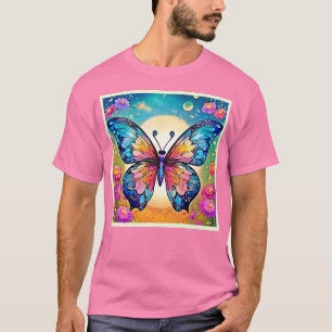 T-shirt Art papillon floral