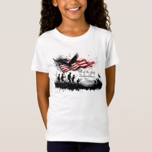 T-Shirt Art patriotique du 4 juillet avec drapeau et solda