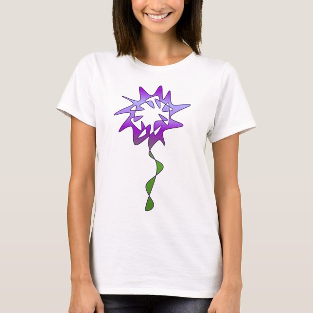 T-shirt Art perpétuel des fleurs violettes (Devant)