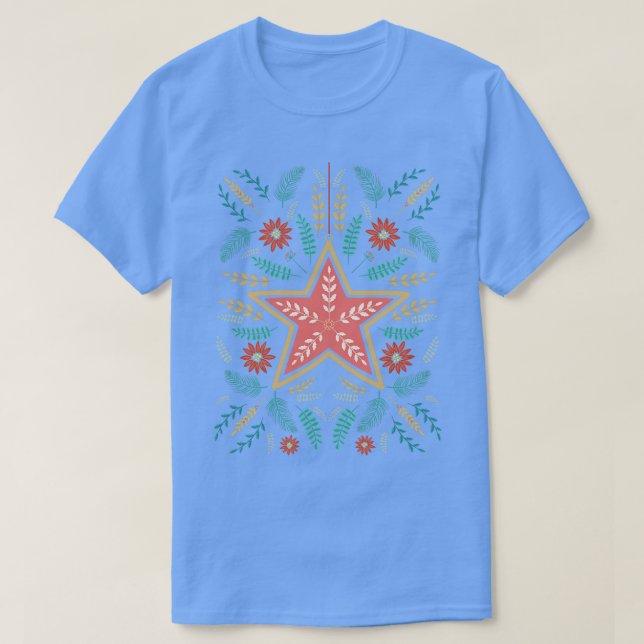 T-shirt Art populaire Star de Noël (Design devant)