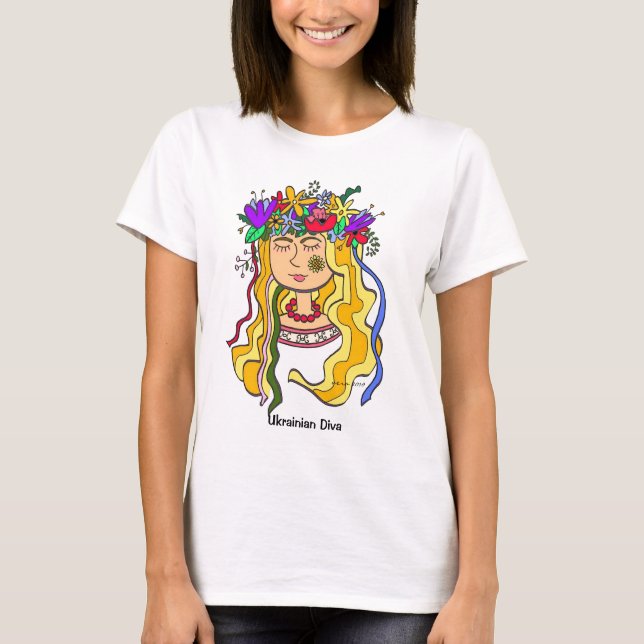 T-shirt Art populaire ukrainien d'Ukrainien de diva (Devant)