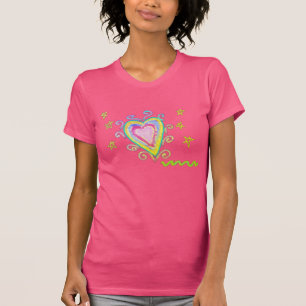 T-shirt Art Porter Abstrait de Cœur Heureux