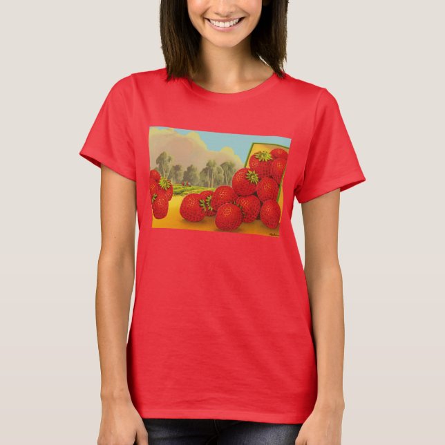 T-shirt Art Retro fraise Crate Art (Devant)