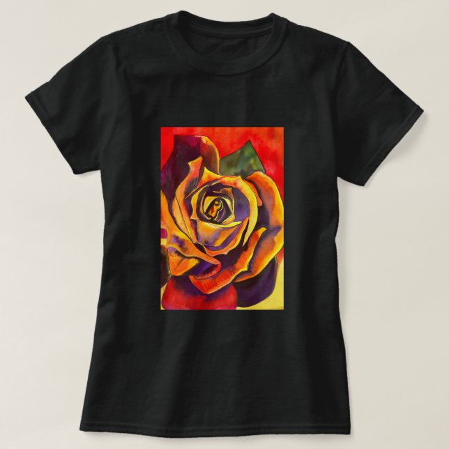 T-shirt Art Rose d'or (Design devant)