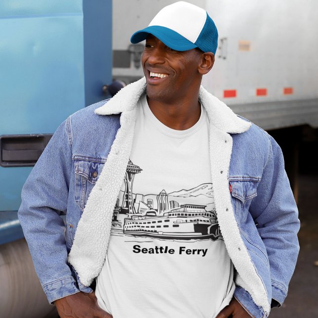 T-shirt Art Seattle Ferry Washington State Line (Créateur téléchargé)