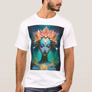T-SHIRT ART SPIRITUEL LOTUS DÉESSE MÉDITATION
