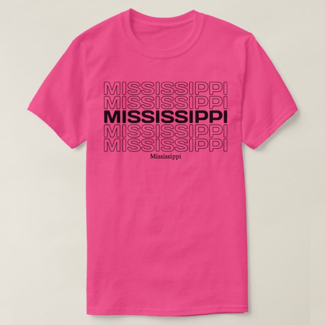T-shirt Art texte du Mississippi (Design devant)