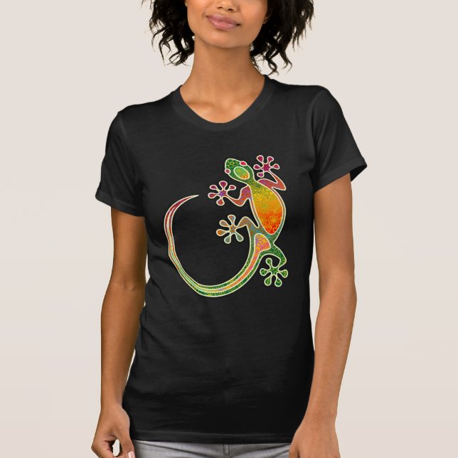 T-shirt Art tribal floral de Gecko (Devant)