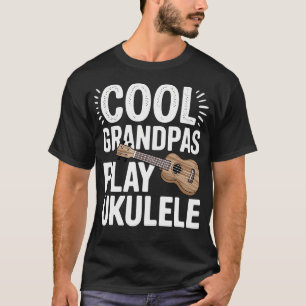 T-shirt Art Ukulélé Cool Pour Grand-Père Hommes Amoureux D