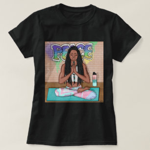 T-shirt Art urbain   Jolie femme faisant la méditation