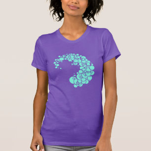 T-shirt Art vectoriel vintage Art déco bulles bleu des ann