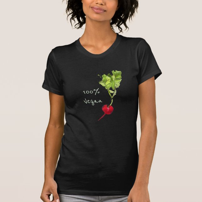 T-shirt Art végétalien de légume de radis de slogan (Devant)